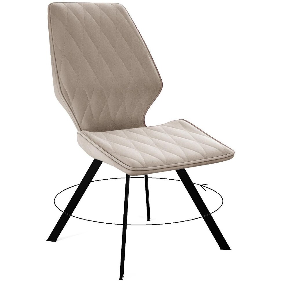 Стул DikLine 243 B03 BEIGE поворотный/ ножки черные Стул DikLine 243 B03 BEIGE поворотный/ ножки черные