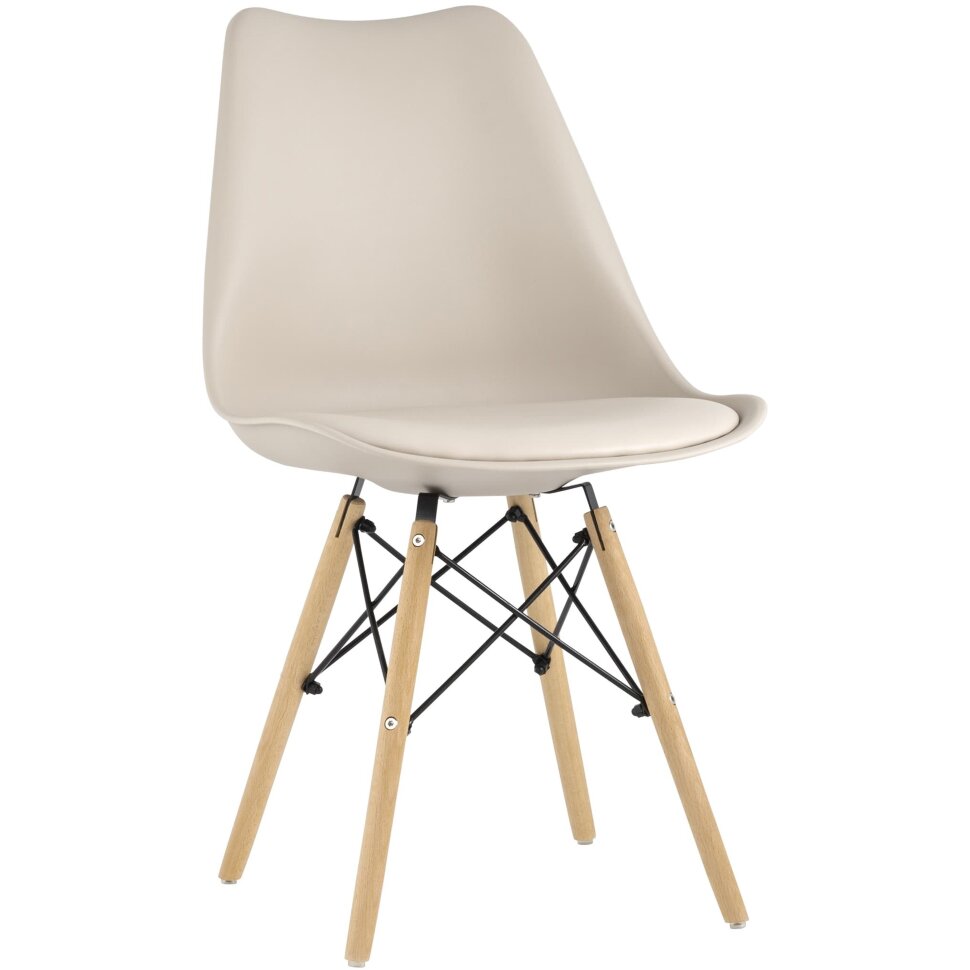 Eames Soft бежевый обеденный сиденье экокожа ножки из массива бука Eames Soft бежевый обеденный сиденье экокожа ножки из массива бука