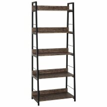 Стеллаж на металлокаркасе BRABIX &quot;LOFT SH-003&quot;, 600х350х1500 мм, 5 полок, цвет морёный дуб, 641234