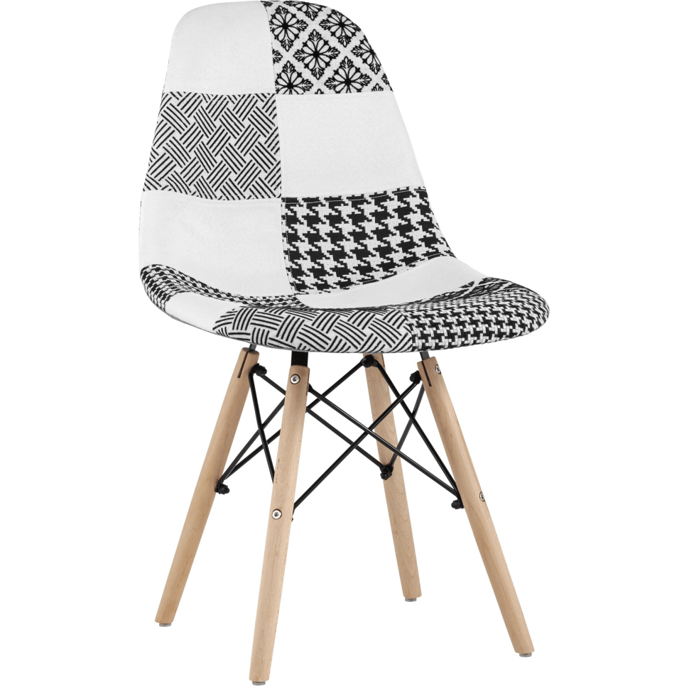 Стул Eames DSW пэчворк черно-белый Стул Eames DSW пэчворк черно-белый