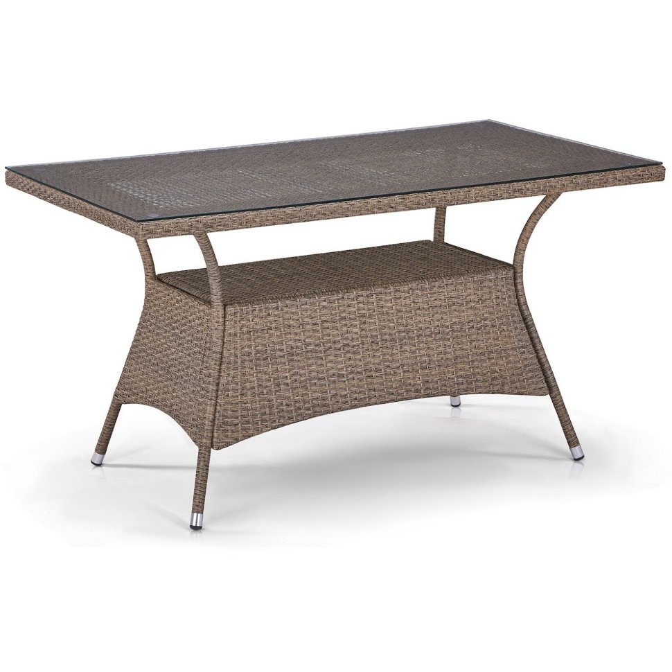 Плетеный стол T198B-W56-140x80 Light brown Плетеный стол T198B-W56-140x80 Light brown