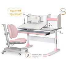 Комплект Mealux Vancouver Multicolor   Mealux Ortoback Duo Pink  арт. BD-620 W/PN   Y-510 KP  - столешница белая / ножки мультиколор, обивка кресла розовая  шесть коробок