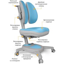 Кресло Mealux Onyx Duo  Y-115  BLG - обивка голубая однотонная с серой каймой  одна коробка