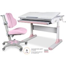 Комплект Mealux Edmonton Multicolor Lite   ErgoKids Jasper Duo   Y-106 KP   стол кресло  столешница белая / накладки на ножках серые  две коробки