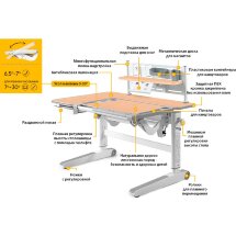 Детский стол Mealux Kingwood Multicolor MG   BD P-18 MG  арт. BD-820 MG Multicolor   BD P-18 MG  - столешница клен / накладки на ножках серые  коробок-3 шт.