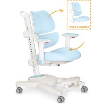 Детское креслo Ergokids Space Air Blue  арт.Y-609 KBL  - обивка голубая однотонная  коробок-1шт.