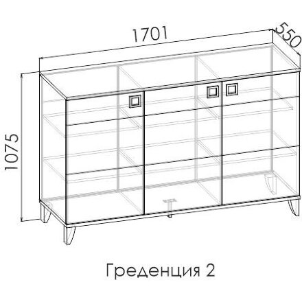 Греденция 2 глухая DELTA 