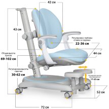 Детское кресло Mealux Ortoback Duo Plus Blue  арт. Y-510 KBL Plus  - обивка голубая однотонная  две коробки