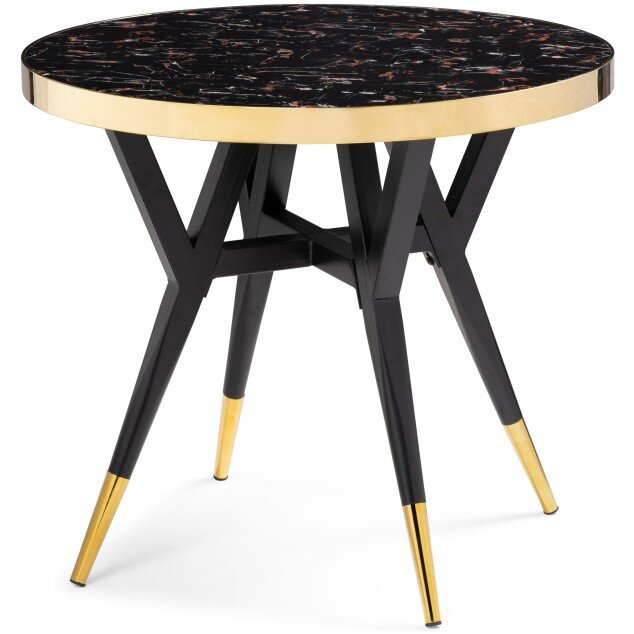 Стол деревянный Selina 80х72 black / gold Стол деревянный Selina 80х72 black / gold