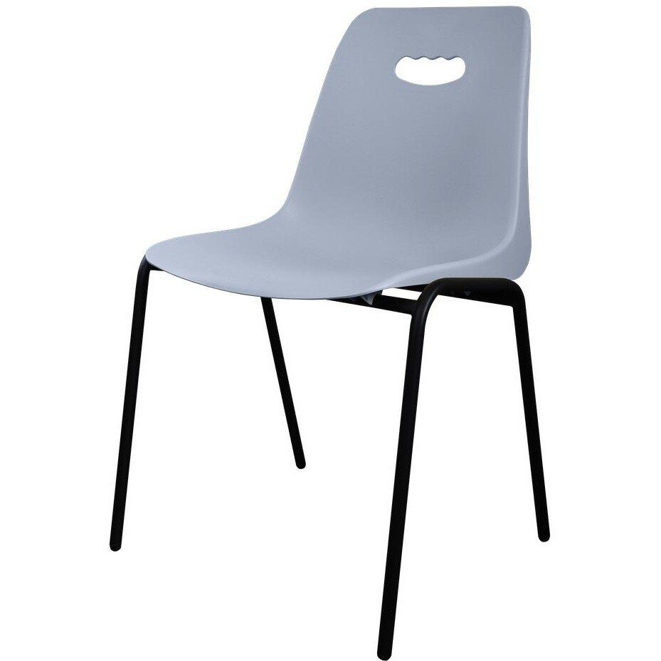 Стул пластиковый на черном металлокаркасе Venezia-4 RAL 7040 Светло серый Стул пластиковый на черном металлокаркасе Venezia-4 RAL 7040 Светло серый