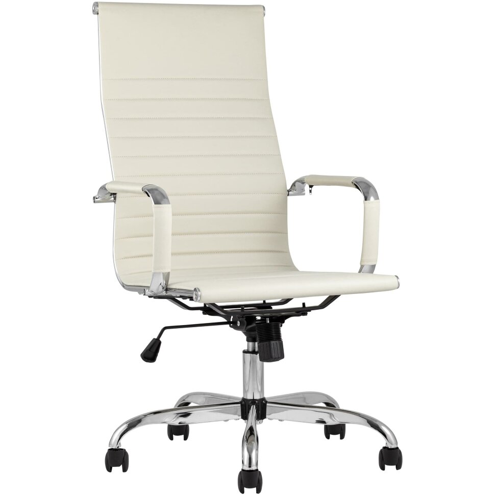 TopChairs City офисное бежевое обивка экокожа, механизм качания Top Gun 