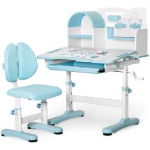 Комплект мебели  столик   стульчик  Ergokids Fresco XL blue  арт. BD-33 BL  - столешница белая / накладки на ножках голубые  коробок-1шт.