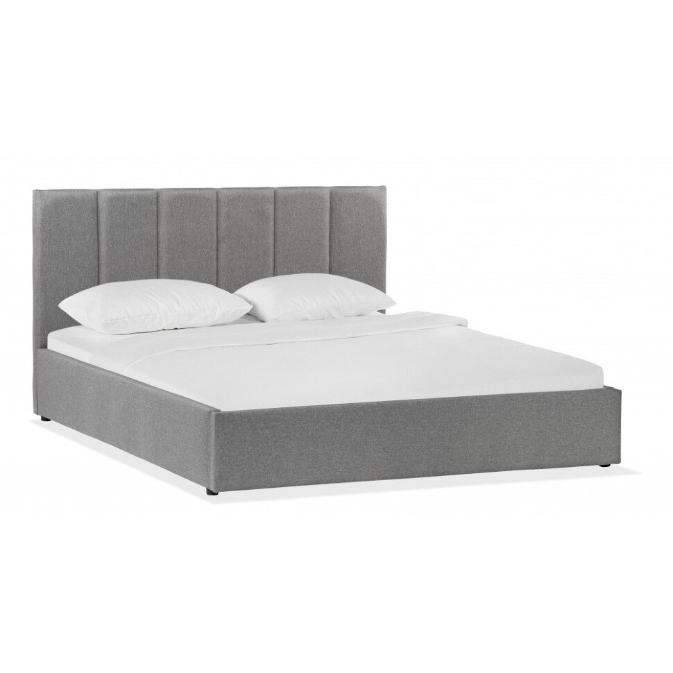 Кровать Афродита-3 160 х 200 см с ПМ рогожка серая Кровать Афродита-3 160 х 200 см с ПМ рогожка серая