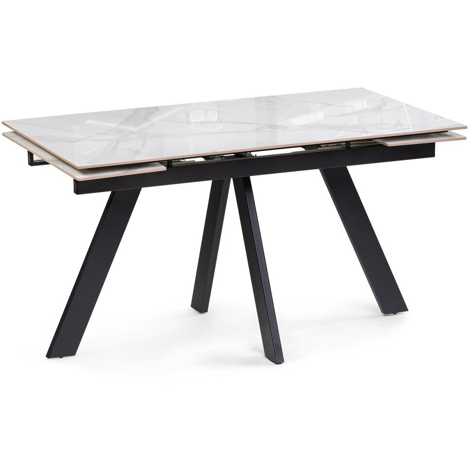 Керамический стол Невис 140(200)х80х76 creto statuario cara polished / черный Керамический стол Невис 140(200)х80х76 creto statuario cara polished / черный