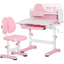 Комплект мебели  столик   стульчик  Ergokids Fresco pink  арт. BD-31 PN  - столешница белая / накладки на ножках розовые  коробок-1шт.