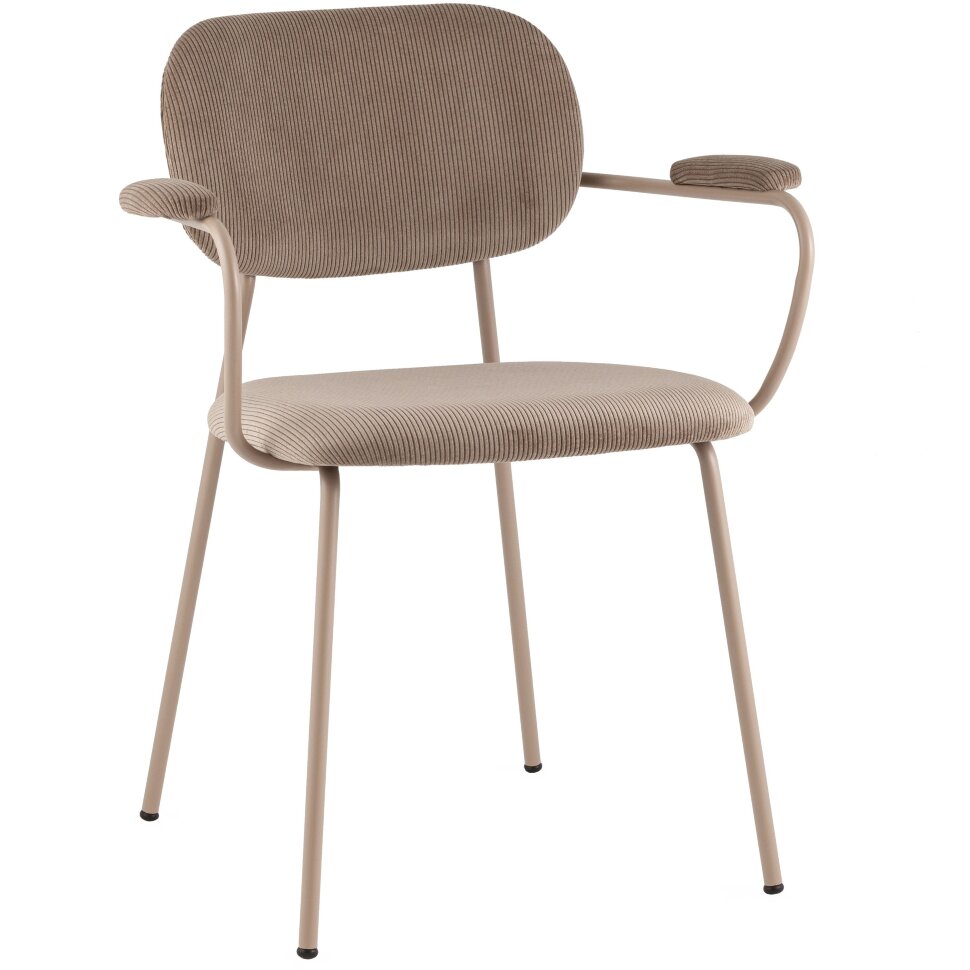 Кэрол коричневый с подлокотниками обивка вельвет бежевые ножки из металла Кэрол коричневый с подлокотниками обивка вельвет бежевые ножки из металла