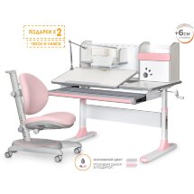 Комплект Mealux Vancouver Multicolor   Mealux Ortoback Pink  BD-620 W/MC   Y-508 KP  - столешница белая / ножки мультиколор, обивка кресла розовая  шесть коробок