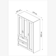 Шкаф для одежды трехстворчатый, с двумя выдвижными ящиками СИРИУС